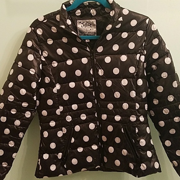 black and white polka dot jacket